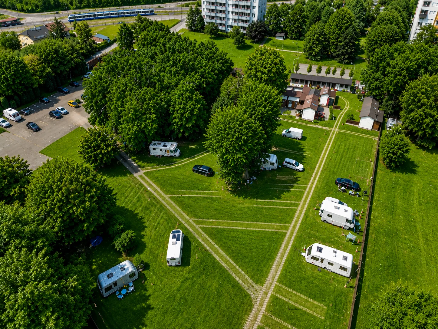 Camping Clepardia widziany z lotu ptaka